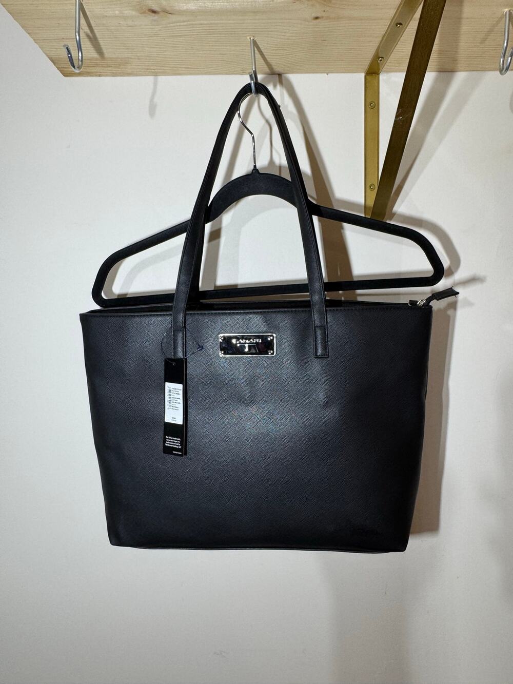 NWT Tahari Saffiano Black Tote